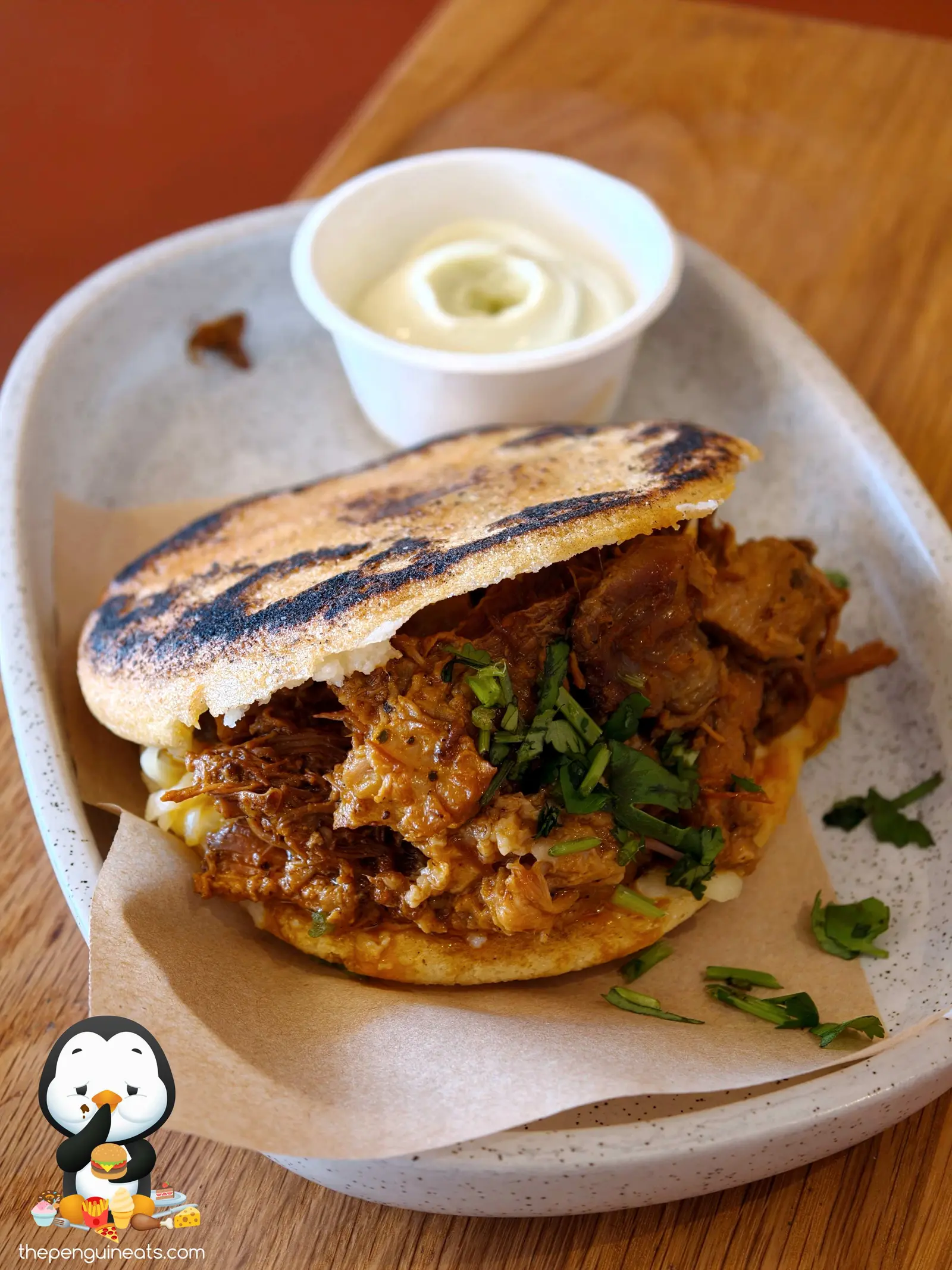 Featured dish and dining atmosphere at Pancho
